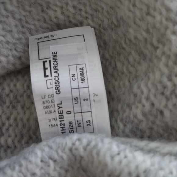 Ba&Sh Women's Gray Wool Blend V Back Beyla Sweater Dress Size 0/XS - Picture 8 of 14